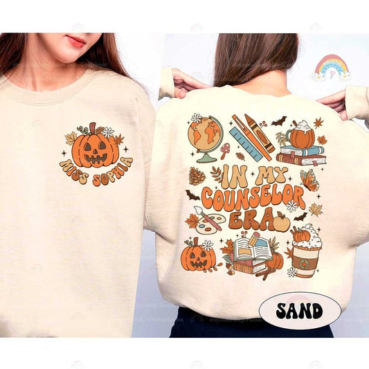 Add a touch of seasonal charm to your classroom with this delightful design. Featuring educational symbols and autumn decorations, it’s a perfect way to highlight your role as an educator and bring some festive cheer to your teaching environment.