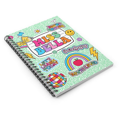 Personalized Teacher Notebook Name, Custom Teacher Spiral Ruled Line Notebook, Teacher Gifts, Back To School Gift, Teacher Appreciation Gift