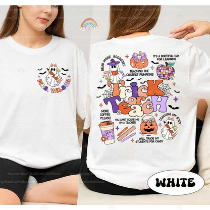 Teacher Halloween Shirt Trick Or Teach, Spooky Teacher Shirt, Custom Halloween Teacher Sweatshirt Pumpkin Shirt, Teacher Appreciation Gifts
