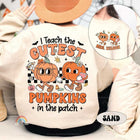 Custom Teacher Halloween Shirt, I Teach The Cutest Pumpkins Retro Fall Teacher Thanksgiving Shirt Halloween Teacher, Kindergarten Teacher