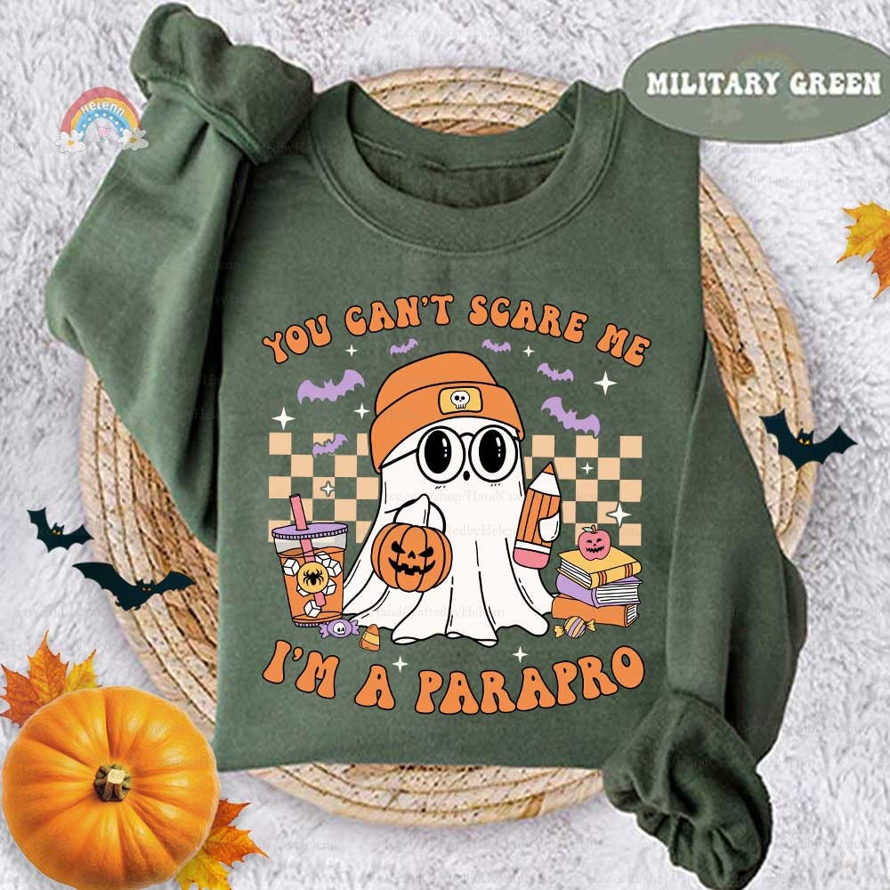 Paraprofessional Halloween Shirt, You Can't Scare Me Custom Spooky Parapro Pumpkins Fall Sweatshirt, Teacher Aide, Halloween Parapro Gift