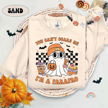 Paraprofessional Halloween Shirt, You Can't Scare Me Custom Spooky Parapro Pumpkins Fall Sweatshirt, Teacher Aide, Halloween Parapro Gift