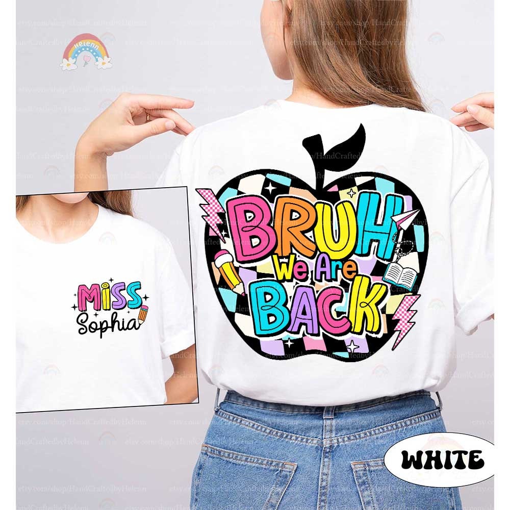 A fresh and vibrant back-to-school graphic that combines fun typography with classic symbols of learning to celebrate the new academic year.