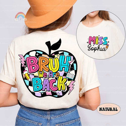 A youthful and energetic design that uses modern slang alongside school motifs to welcome students back to the classroom.