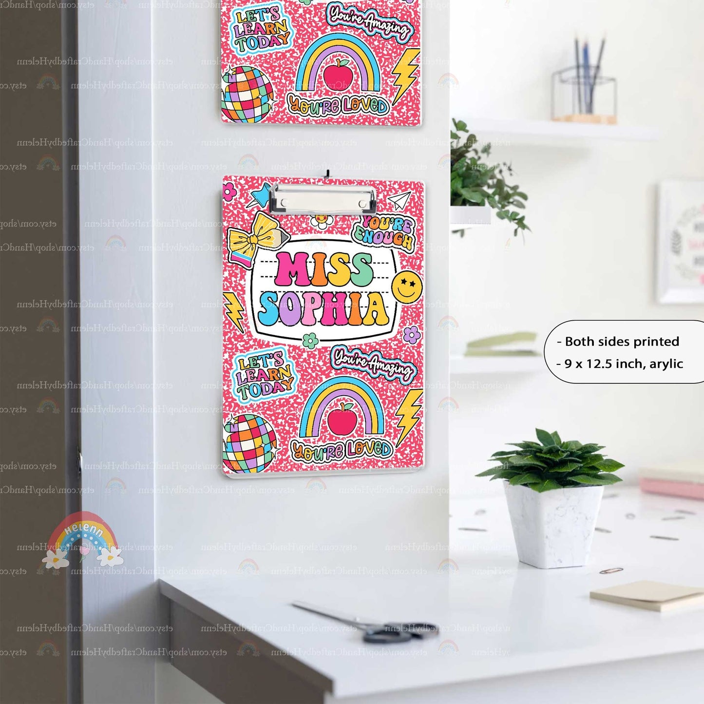 Custom Teacher Clipboard Composition Book With Name, Personalized Teacher Gift, Back To School, Christmas Gift, Teacher Appreciation Gifts