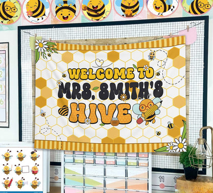 Personalized Teacher Tapestry Classroom Tapestries, Funny Teacher Beehive Classroom Banner, Teacher Appreciation Gifts, Back To School Gift