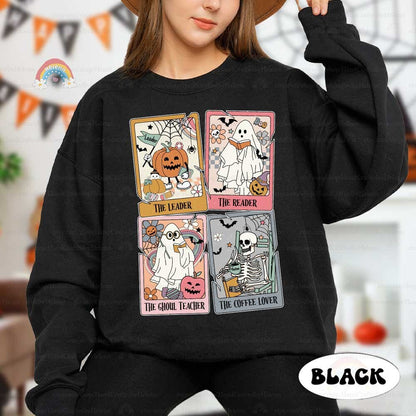Teacher Halloween Shirt, Teacher Tarot Card Shirt, Retro Teacher Shirt, Halloween Ghost Tarot Card, Spooky Teacher, Kindergarten Teacher