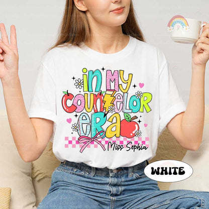 School Counselor Shirt, In My School Counselor Era, Personalized School Counselor Gift, Back To School Shirt, Teacher Appreciation Gifts