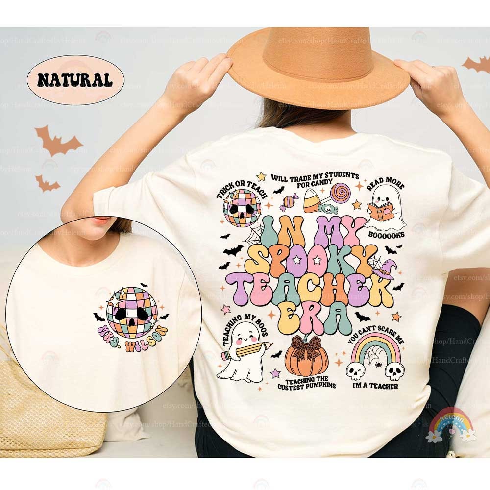 Teacher Halloween Shirt In My Spooky Teacher Era Shirt, Trick or Teach, Teaching My Boos, Pumpkin Teacher Fall Shirt, Halloween Teacher Gift