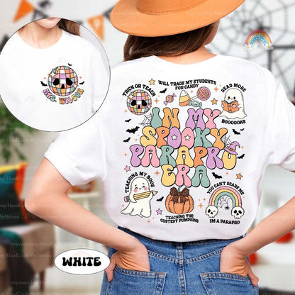 Custom Paraprofessional Halloween Shirt, Spooky Parapro Pumpkins Fall Sweatshirt, Teacher Aide, Para Squad, Halloween Paraprofessional Gift