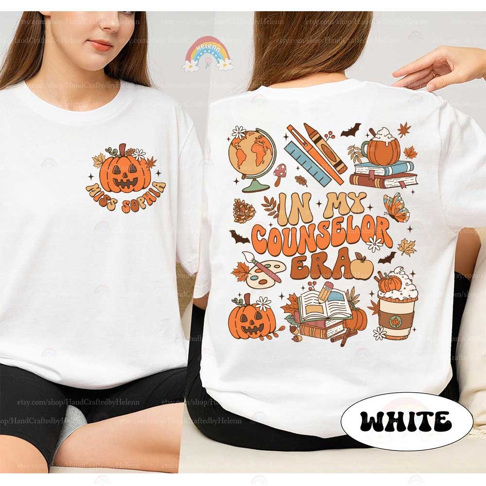 Celebrate your dedication to education with a spooky twist. This design blends Halloween themes with educational icons, making it a unique and fun way to decorate your space for the fall season.