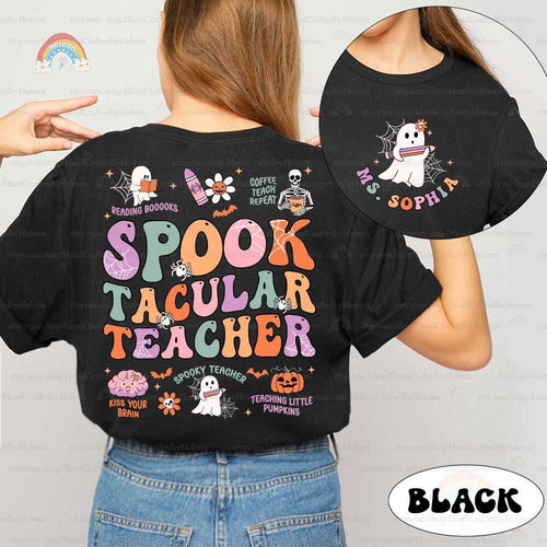 Teacher Halloween Shirt, Spooktacular Teacher Shirt, Cute Ghost Teacher Halloween Shirt, Kindergarten Teacher Tee, Teacher Halloween Gift