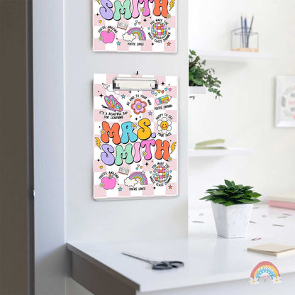 Custom Teacher Clipboard With Name, Personalized Teacher Gift, Back To School Gift, Cute Kindergarten Teacher, Teacher Appreciation Gift
