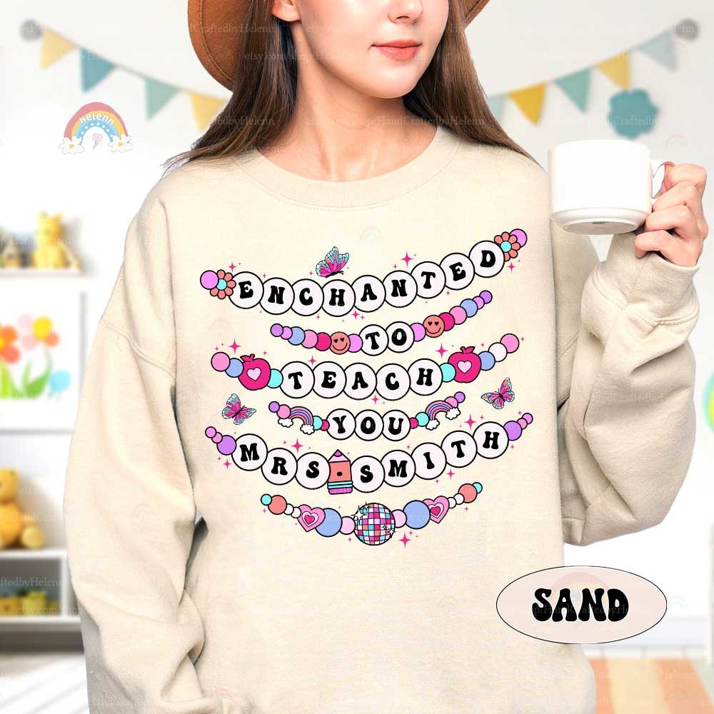 Enchanted to Teach You Teacher Shirt, Friendship Bracelet Shirt, Custom Back To School Shirt, In My Teacher Era, Teacher Appreciation Gift