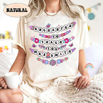 Enchanted to Teach You Teacher Shirt, Friendship Bracelet Shirt, Custom Back To School Shirt, In My Teacher Era, Teacher Appreciation Gift