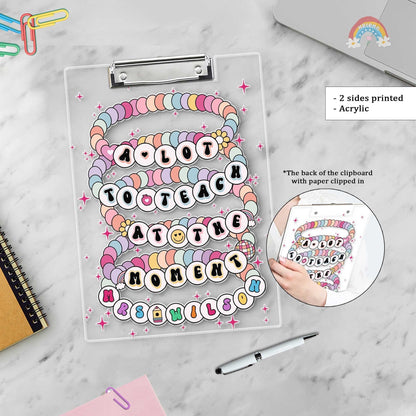Personalized Teacher Clipboard A Lot To Teach, Teacher Acrylic Clipboard Both Sides Printed, Back To School Gift, Teacher Appreciation Gift