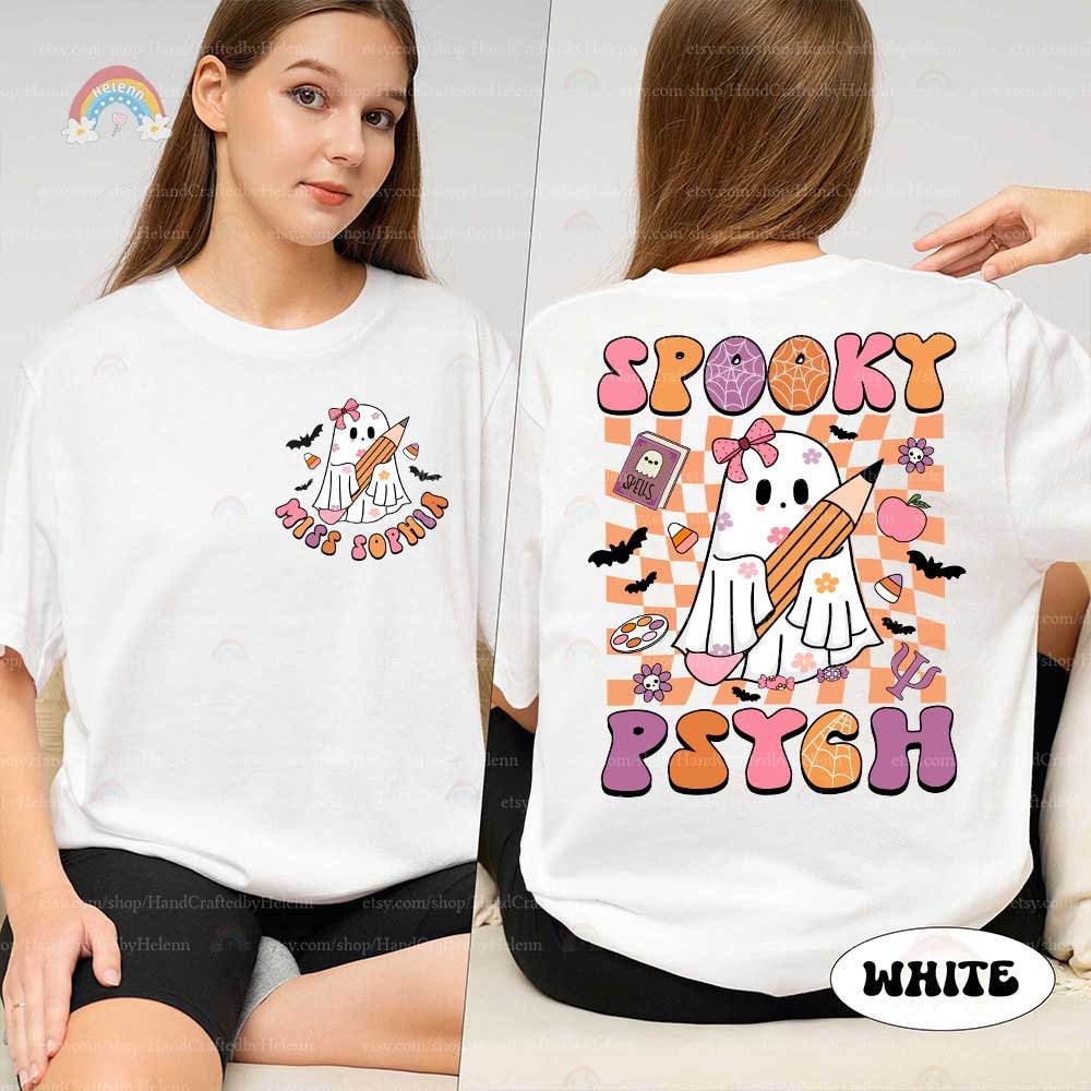 Custom School Psychologist Halloween Shirt, Halloween School Psych Shirt Sweatshirt, Spooky School Psych Ghost Shirt, School Psych Gifts