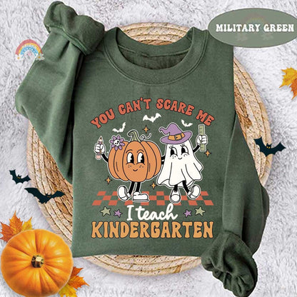 Teacher Halloween Shirt, You Can't Scare Me I'm A Teacher Shirt, Spooky Teacher Shirt, Kindergarten Teacher Shirt, Retro Halloween Teacher