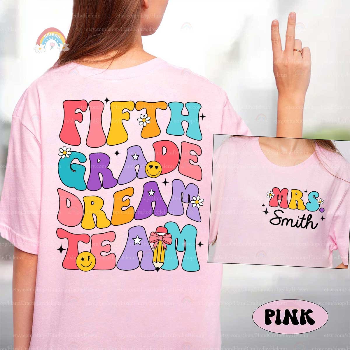 Personalized Teacher Shirt Fifth Grade Dream Team, Back To School, 5th Grade Teacher Shirt, First Day Of School, Teacher Appreciation Gift