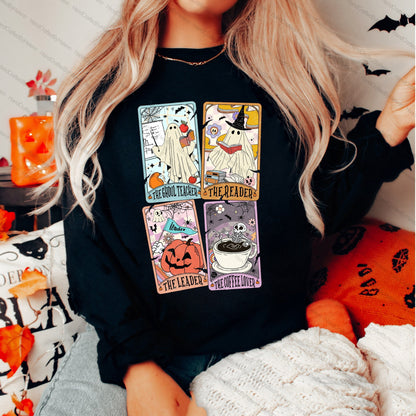 Teacher Halloween Shirt, Teacher Tarot Card Shirt, Retro Teacher Shirt, Halloween Ghost Tarot Card, Spooky Teacher, Kindergarten Teacher