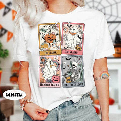 Teacher Halloween Shirt, Teacher Tarot Card Shirt, Retro Teacher Shirt, Halloween Ghost Tarot Card, Spooky Teacher, Kindergarten Teacher