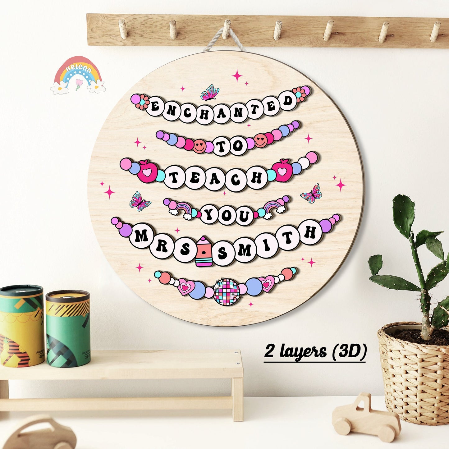 Custom Teacher Door Hanger Enchanted To Teach You, Teacher Wooden Classroom Sign, Teacher Gifts, Back To School, Teacher Appreciation Gift