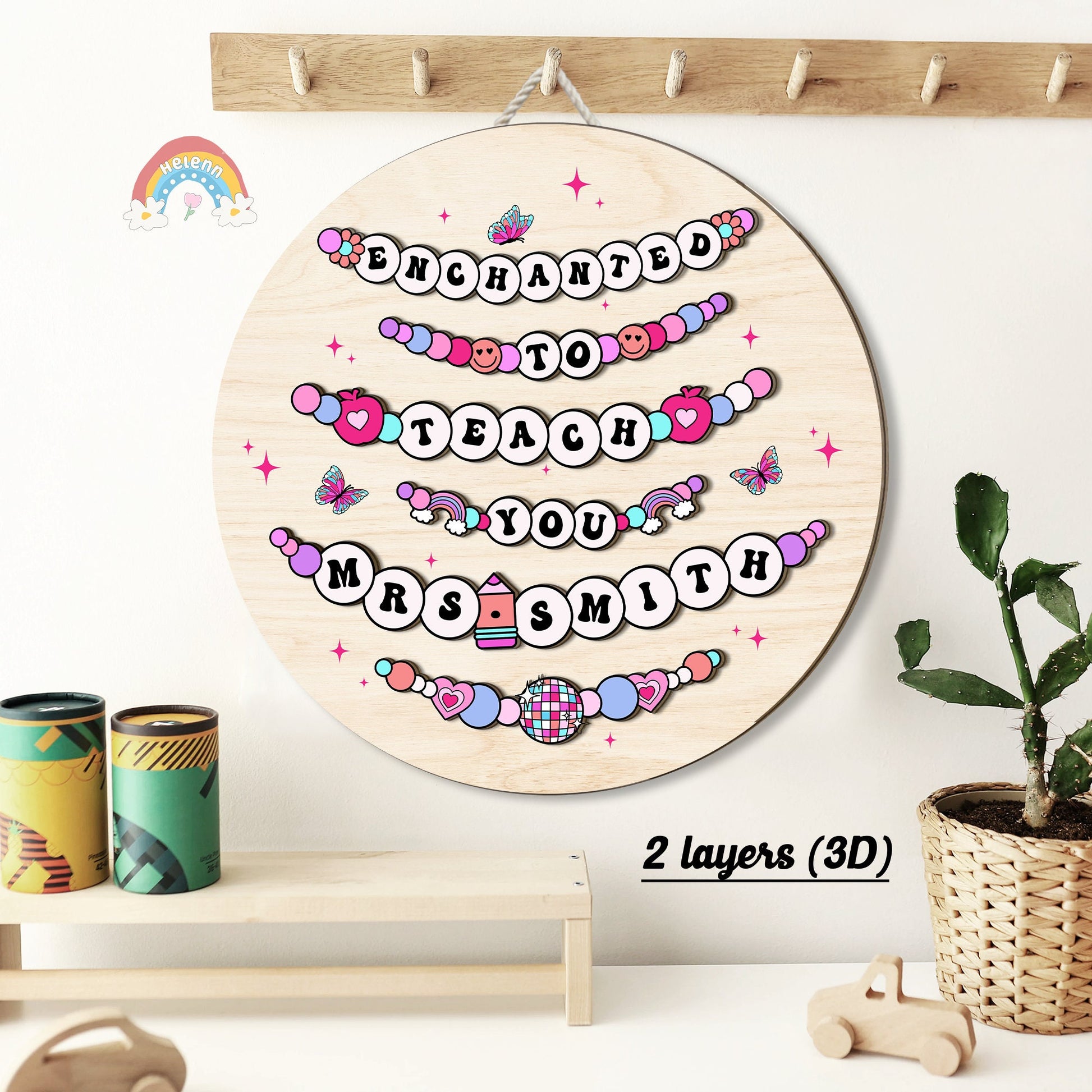 Custom Teacher Door Hanger Enchanted To Teach You, Teacher Wooden Classroom Sign, Teacher Gifts, Back To School, Teacher Appreciation Gift