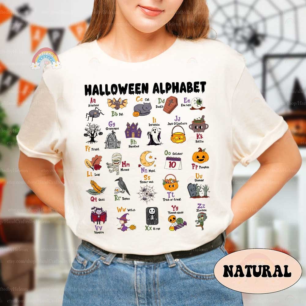 Teacher Halloween Shirt, Halloween Alphabet Shirt, Spooky Teacher Shirt, Kindergarten Teacher, Teacher Sweatshirt, Teacher Halloween Gift