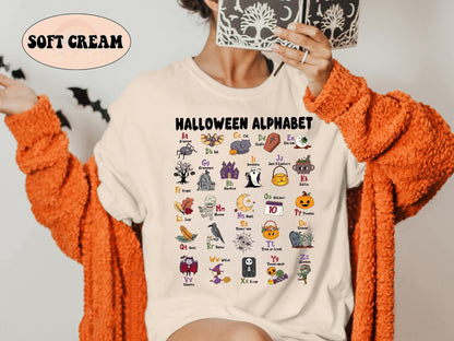 Teacher Halloween Shirt, Halloween Alphabet Shirt, Spooky Teacher Shirt, Kindergarten Teacher, Teacher Sweatshirt, Teacher Halloween Gift