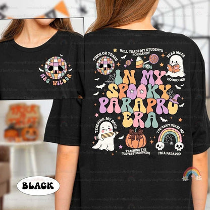Custom Paraprofessional Halloween Shirt, Spooky Parapro Pumpkins Fall Sweatshirt, Teacher Aide, Para Squad, Halloween Paraprofessional Gift