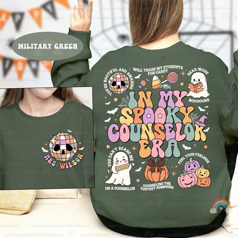Custom School Counselor Halloween Shirt, Spooky Counselor Era, Pumpkin Fall Counselor Shirt, Counselor Sweatshirt, Counselor Halloween Gift