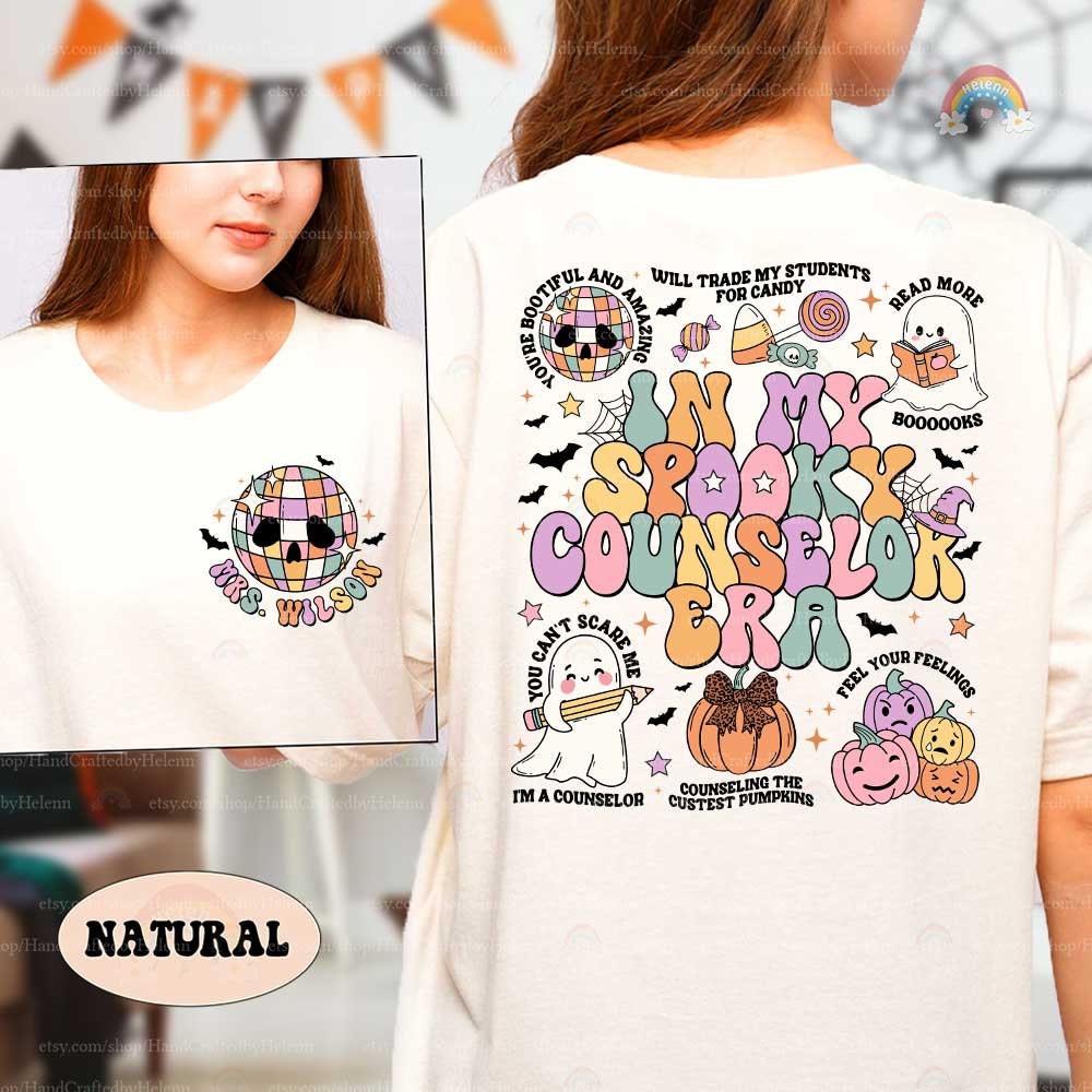 Custom School Counselor Halloween Shirt, Spooky Counselor Era, Pumpkin Fall Counselor Shirt, Counselor Sweatshirt, Counselor Halloween Gift