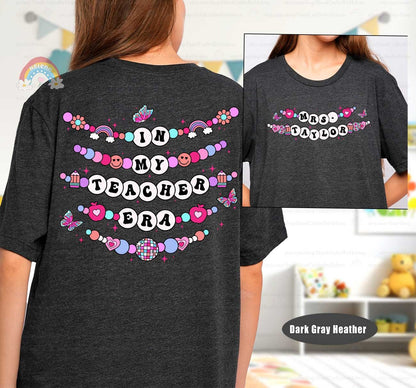 A lively design showcasing In My Educator Era in beaded letters, with playful decorations such as butterflies, hearts, and a disco ball, perfect for a fun and engaging classroom vibe.