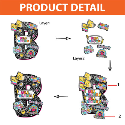 Custom Teacher Door Hanger Composition Book 3D Wooden Sign, Teacher Name Class Welcome Sign, Back To School Gift, Teacher Appreciation Gift