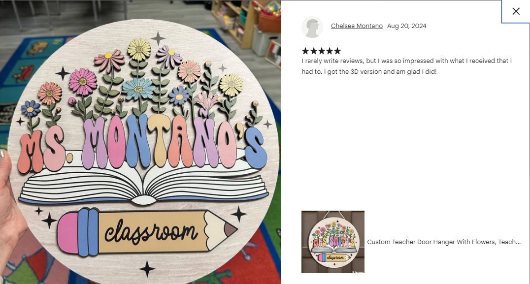 Custom Teacher Door Hanger With Flowers, Teacher Name Sign For Classroom, Teacher Christmas Gift, Back To School, Teacher Appreciation Gift