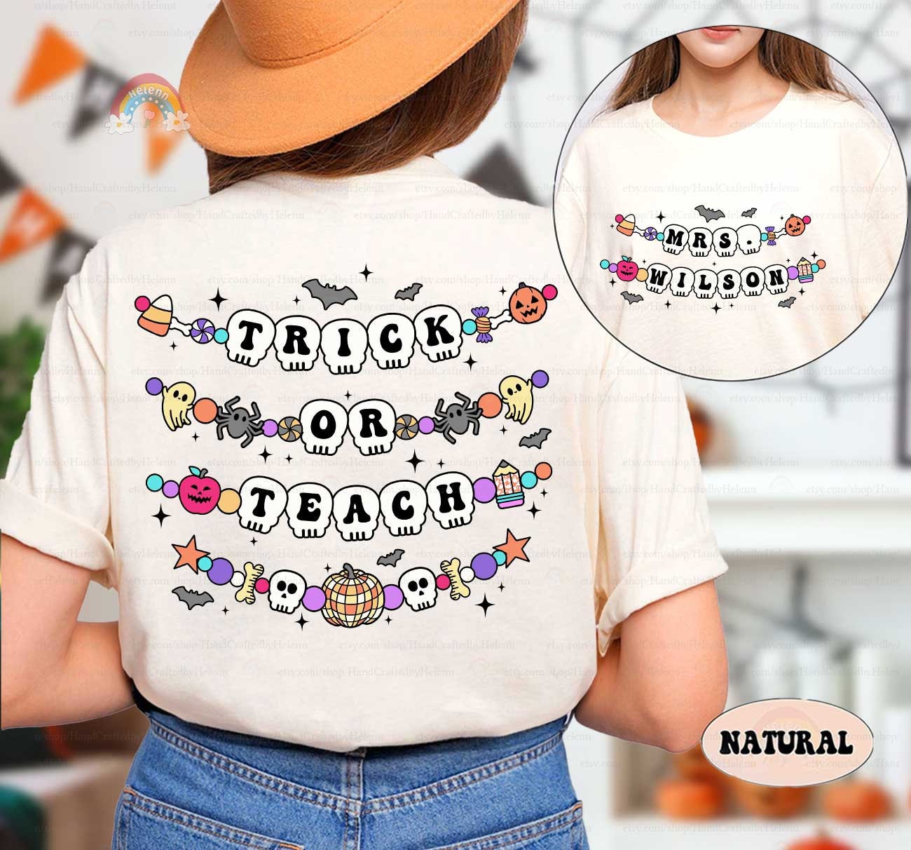 Custom Teacher Halloween Shirt Trick or Teach, Teaching My Boos, Spooky Teacher, Pumpkin Teacher Funny Teacher Shirt, Halloween Teacher Gift