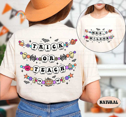 Custom Teacher Halloween Shirt Trick or Teach, Teaching My Boos, Spooky Teacher, Pumpkin Teacher Funny Teacher Shirt, Halloween Teacher Gift