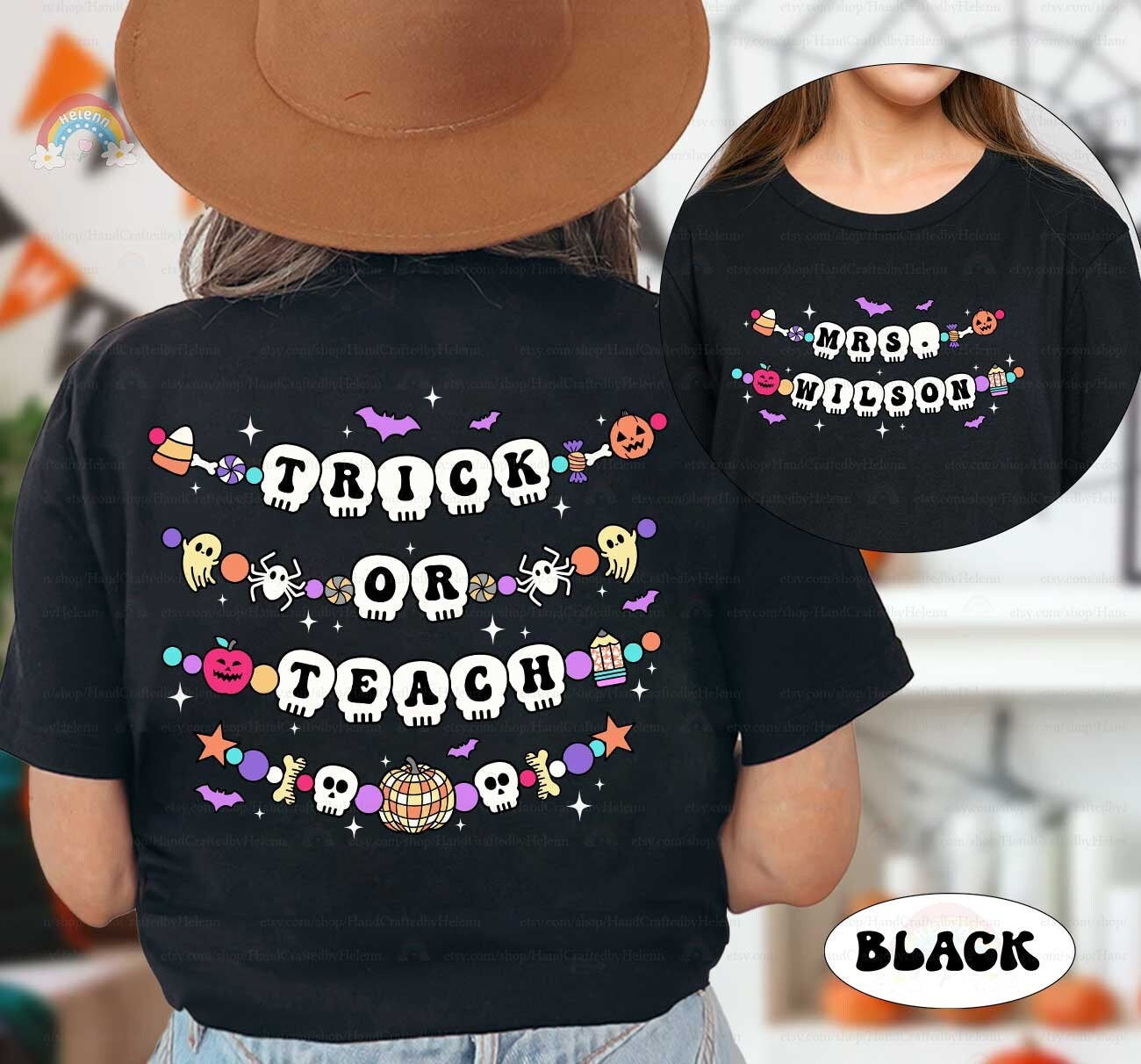Custom Teacher Halloween Shirt Trick or Teach, Teaching My Boos, Spooky Teacher, Pumpkin Teacher Funny Teacher Shirt, Halloween Teacher Gift
