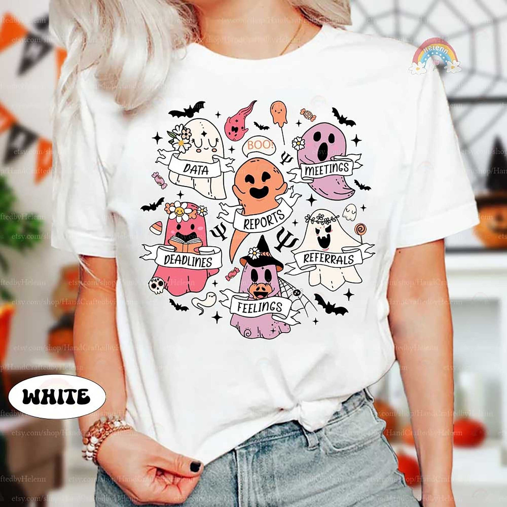 School Psychologist Halloween Shirt, Spooky School Psych Halloween Sweatshirt, Retro Halloween School Psych Ghost Shirt, School Psych Gifts