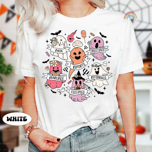 School Psychologist Halloween Shirt, Spooky School Psych Halloween Sweatshirt, Retro Halloween School Psych Ghost Shirt, School Psych Gifts