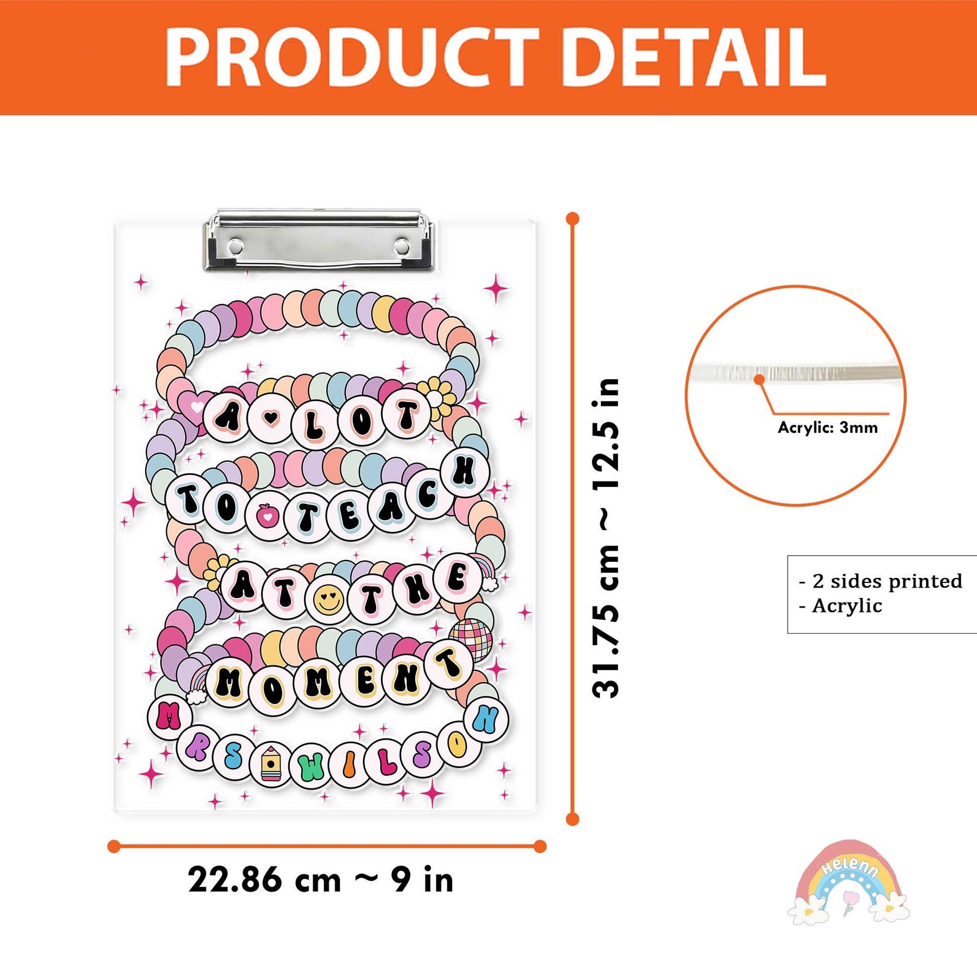 Personalized Teacher Clipboard A Lot To Teach, Teacher Acrylic Clipboard Both Sides Printed, Back To School Gift, Teacher Appreciation Gift