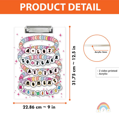 Personalized Teacher Clipboard A Lot To Teach, Teacher Acrylic Clipboard Both Sides Printed, Back To School Gift, Teacher Appreciation Gift