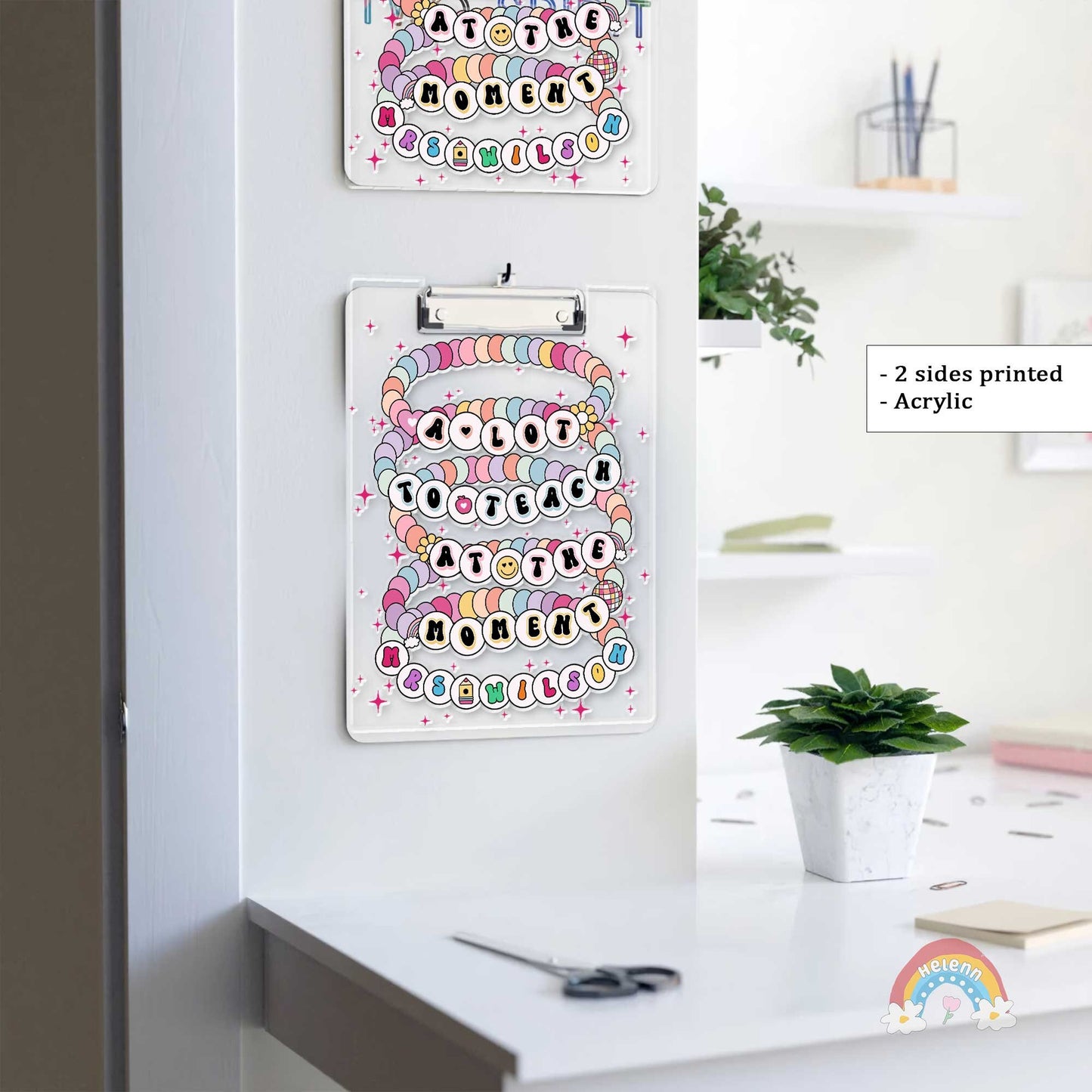 Personalized Teacher Clipboard A Lot To Teach, Teacher Acrylic Clipboard Both Sides Printed, Back To School Gift, Teacher Appreciation Gift