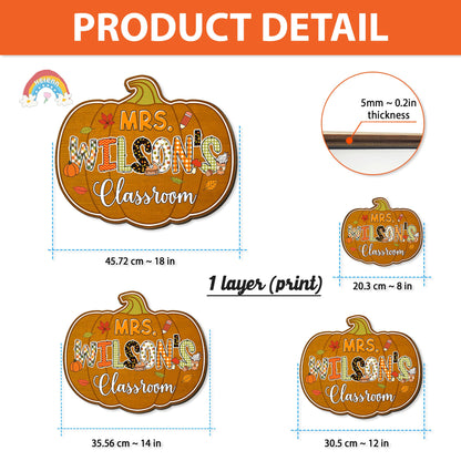 Custom Teacher Door Hanger Fall Autumn Wooden Door Sign, Teacher Thanksgiving Gift, Pumpkins Teacher Halloween, Teacher Appreciation Gift