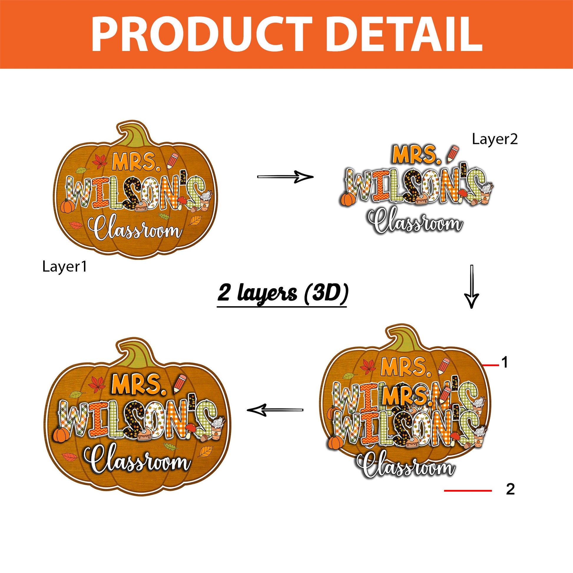 Custom Teacher Door Hanger Fall Autumn Wooden Door Sign, Teacher Thanksgiving Gift, Pumpkins Teacher Halloween, Teacher Appreciation Gift