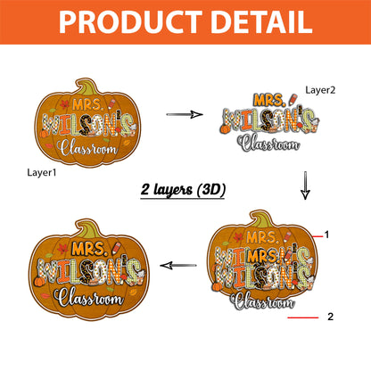 Custom Teacher Door Hanger Fall Autumn Wooden Door Sign, Teacher Thanksgiving Gift, Pumpkins Teacher Halloween, Teacher Appreciation Gift