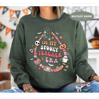 Teacher Halloween Shirt, In My Spooky Teacher Era, Trick Or Teach Shirt, Spooktacular Teacher Halloween Sweatshirt, Halloween Teacher Gifts