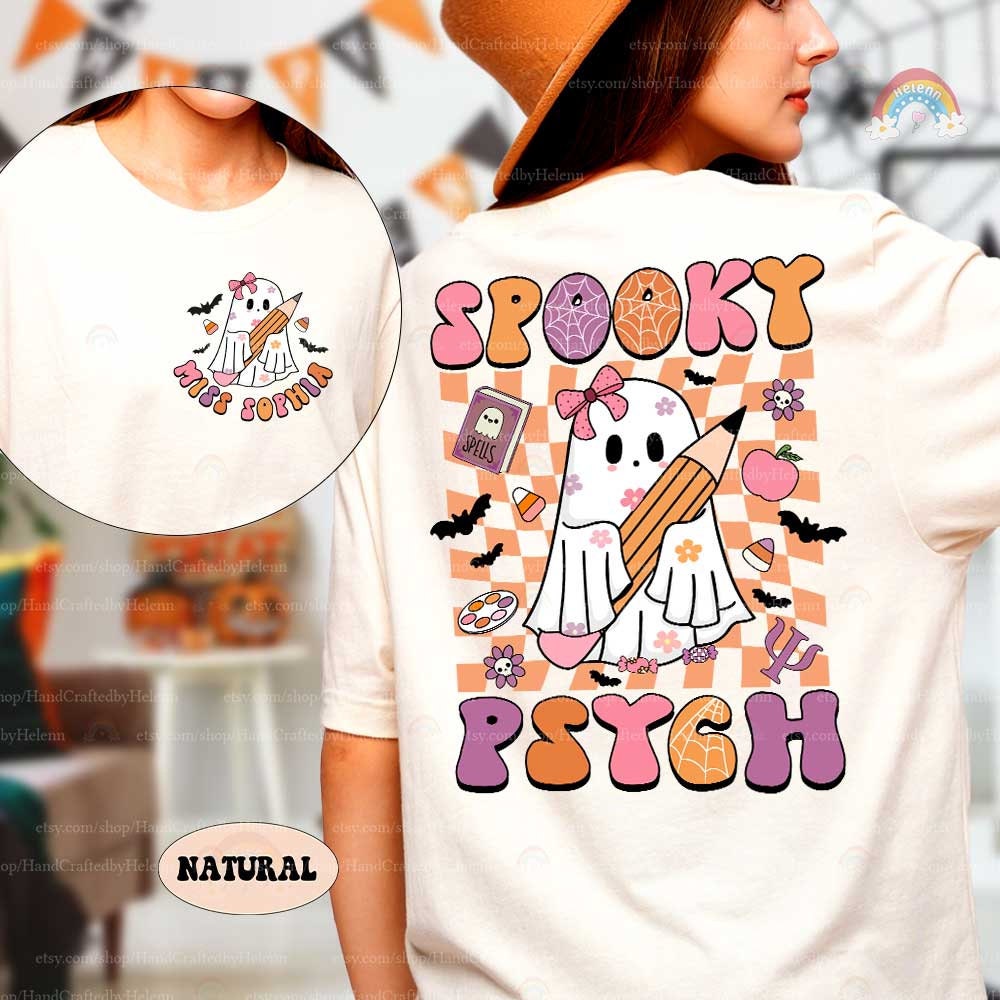 Custom School Psychologist Halloween Shirt, Halloween School Psych Shirt Sweatshirt, Spooky School Psych Ghost Shirt, School Psych Gifts