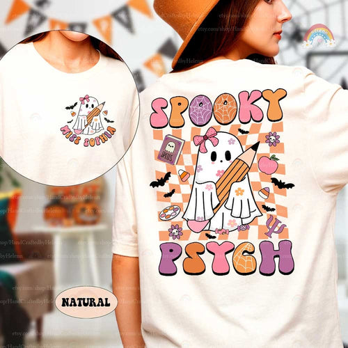 Custom School Psychologist Halloween Shirt, Halloween School Psych Shirt Sweatshirt, Spooky School Psych Ghost Shirt, School Psych Gifts