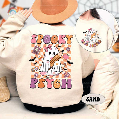 Custom School Psychologist Halloween Shirt, Halloween School Psych Shirt Sweatshirt, Spooky School Psych Ghost Shirt, School Psych Gifts